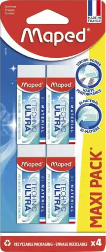 Auchan Maped lot de 4 gommes technic maped offre