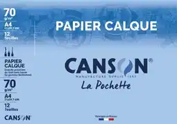 Auchan Canson pochette de 12 feuilles de papier calque canson offre