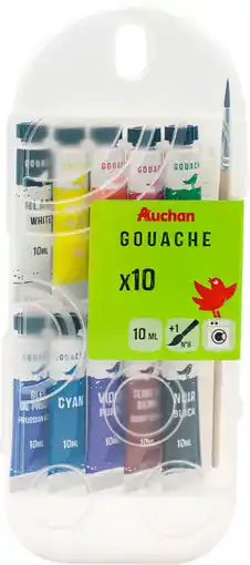 Auchan Auchan 10 tubes de gouache offre