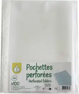 Auchan Pouce lot de 100 pochettes perforrees pouce offre