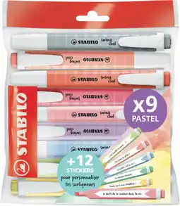 Auchan Stabilo lot de 9 surligneurs swing cool pastel offre