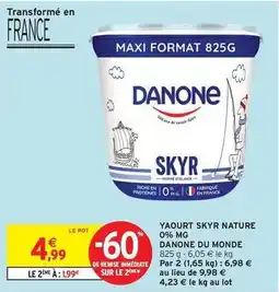 Intermarché Hyper Danone - yaourt skyr nature 0% mg offre