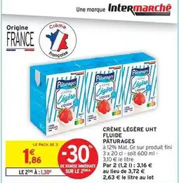 Intermarché Hyper Paturages - crème légère uht fluide offre