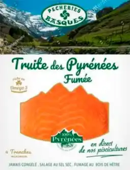 Auchan Supermarché Pecheries basques truite des pyrénées fumée pêcheries basques offre