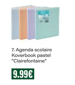 Monoprix Clairefontaine agenda scolaire koverbook pastel offre