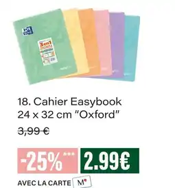 Monoprix Oxford cahier easybook offre