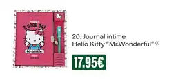 Monoprix Journal intime hello kitty “mr.wonderful” offre