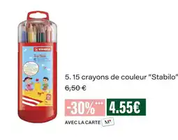 Monoprix Stabilo 15 crayons de couleur offre