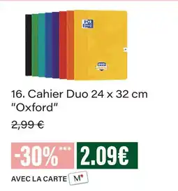 Monoprix Oxford cahier duo 24 x 32 cm offre
