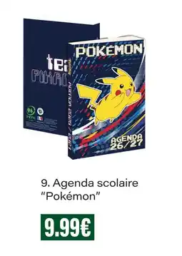 Monoprix Agenda scolaire pokémon offre
