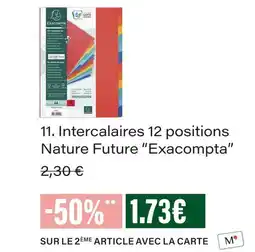 Monoprix Exacompta intercalaires 12 positions nature future offre