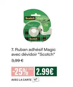 Monoprix Scotch ruban adhésif magic avec dévidoir offre