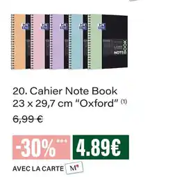 Monoprix Oxford cahier note book 23 x 29,7 cm offre