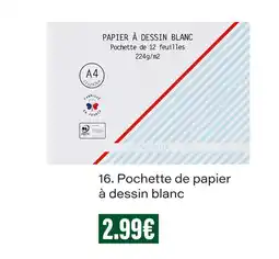 Monoprix Monoprix pochette de papier à dessin blanc offre