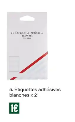 Monoprix Étiquettes adhésives blanches x 21 offre