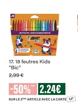 Monoprix Bic 18 feutres kids offre