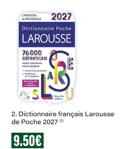Monoprix Larousse dictionnaire français de poche 2027 offre