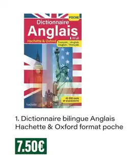 Monoprix Hachette & oxford dictionnaire bilingue anglais format poche offre