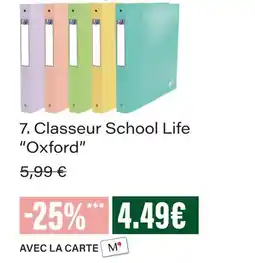 Monoprix Oxford classeur school life offre