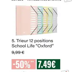 Monoprix Oxford trieur 12 positions school life offre