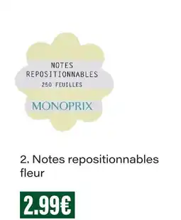 Monoprix Monoprix notes repositionnables fleur offre