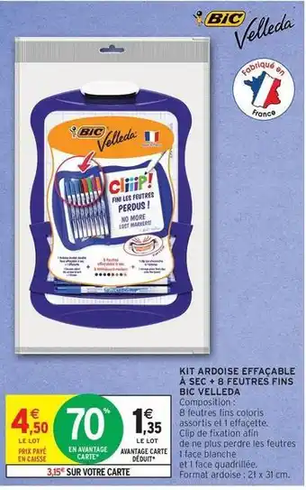 Bic - kit arboise effaçable à sec 8 leuftres fins