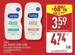 ALDI Sanex - gel douche zéro % pour peaux normales ou séches offre