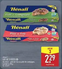 ALDI Hénaff - lot de 3 pâtes offre