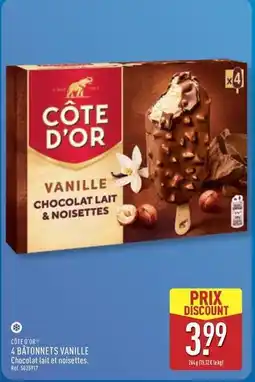 ALDI Côte d'or - 4 batonnets vanille offre