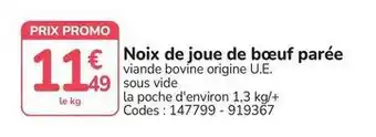Promo - noix de joue de bœuf parée