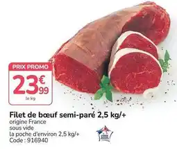Promocash Promo - filet de boeuf semi-pare 2,5 kg/+ offre