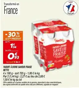 Netto Netto - yaourt à boire saveur fraise offre