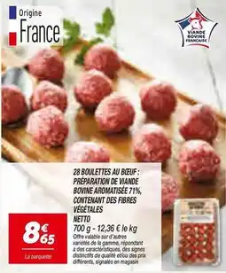 Netto Netto - boulettes au beuf: préparation de viande bovine aromatisée 17% offre