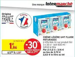 Intermarché Paturages - crème légère uht fluide offre