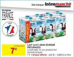 Intermarché Paturages - lait u.h.t. demi-écrémé offre
