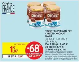 Intermarché Signal - yaourt empresure pot carton chocolat offre