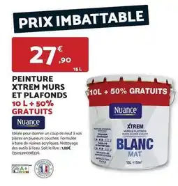 Bricomarché Facile - peinture xtrem murs et plafonds 10 l + 50% gratuits offre