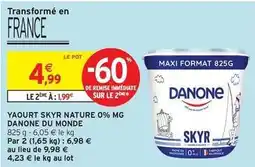 Intermarché Danone - yaourt skyr nature 0% mg offre