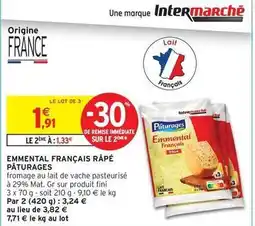 Intermarché Paturages - emmental français râpé offre