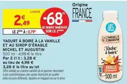 Intermarché Michel et augustin - yaourt à la vanille et au sirop d'érable offre