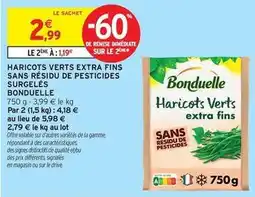 Intermarché Bonduelle - haricots verts extra fins sans résidu de pesticides surgelés offre