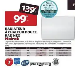 Bricomarché Noirot - radiateur a chaleur douce rad neo offre