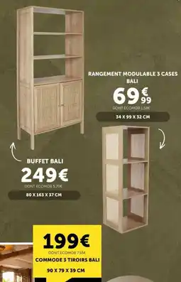 Centrakor Bali rangement modulable 3 cases offre