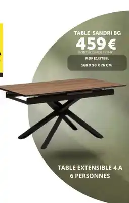 Centrakor Table extensible 4 a 6 personnes offre