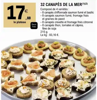 32 CANAPÉS DE LA MER