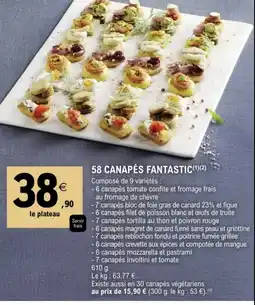 E.Leclerc 58 CANAPÉS FANTASTIC offre