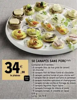 E.Leclerc 58 CANAPÉS SANS PORC offre