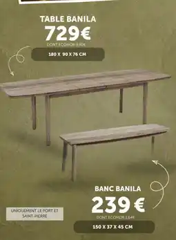 Centrakor BANILA Table offre