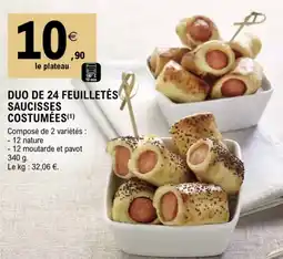 E.Leclerc DUO DE 24 FEUILLETÉS SAUCISSES COSTUMÉES offre