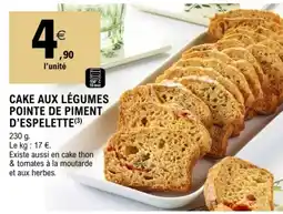 E.Leclerc Cake aux légumes pointe de piment d'espelette offre